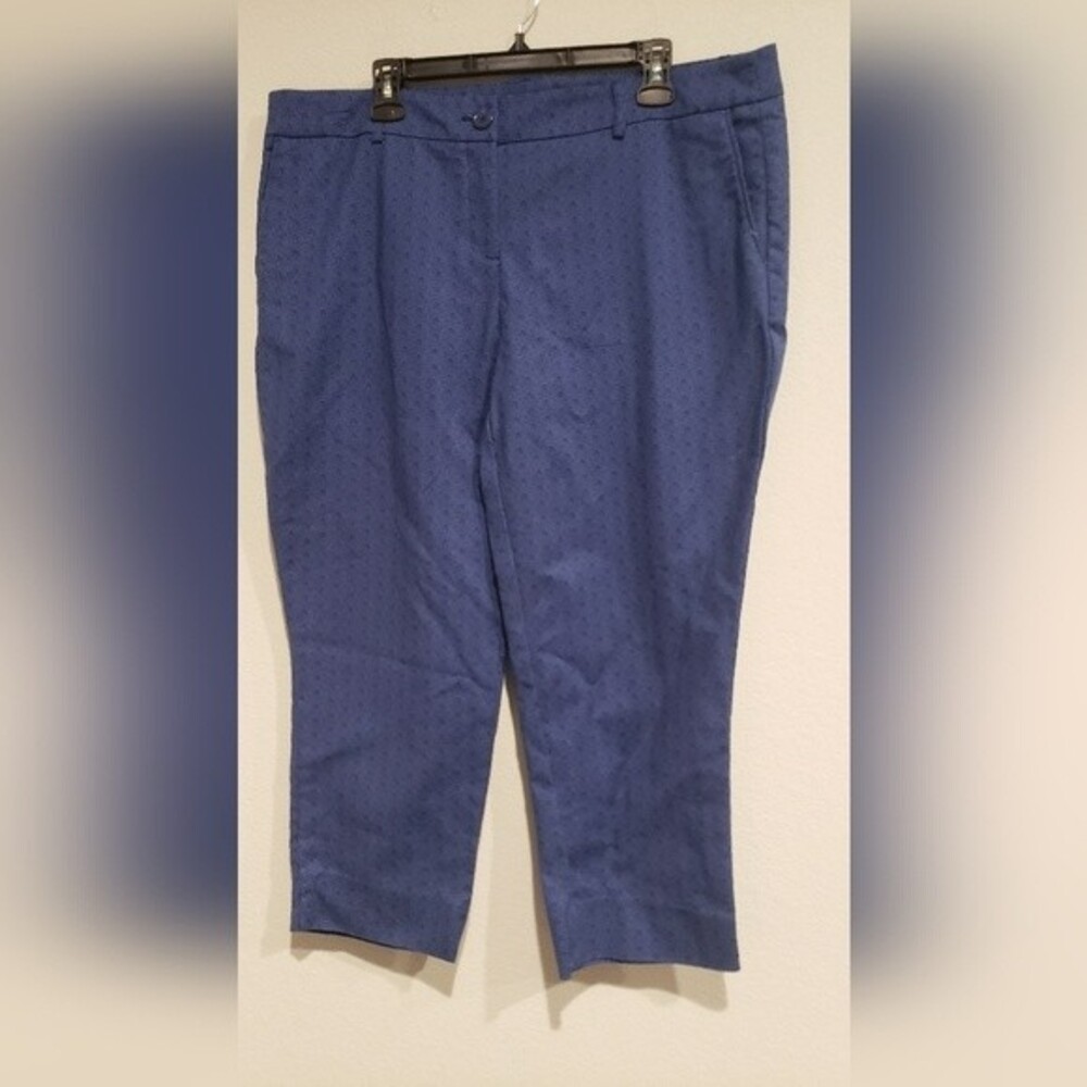 Hilary Radley boomerang print mid waist stretch Capri Pants Size 16